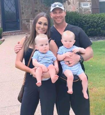 Corri with her husband and twins